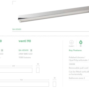 Aplica LED baie IP44 design liniar Venti 90 211768 universul-luminii.ro