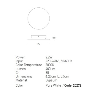 Aplica LED cu lumina ambientala Aviel D-25cm 233858 universul-luminii.ro