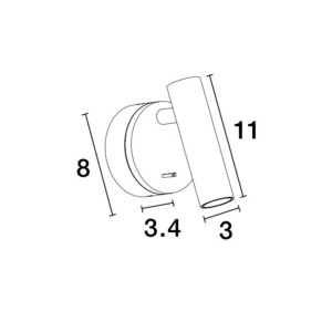 Aplica LED cu spot directionabil design minimalist CLIP alama satinata NVL-9030203 81348 universul-luminii.ro