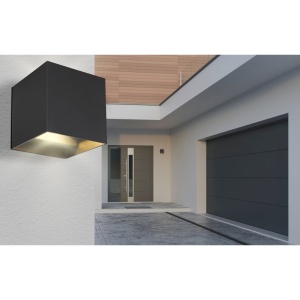 Aplica LED cu spot pentru iluminat exterior design modern IP54 Veronika negru 10x10cm 135728 universul-luminii.ro