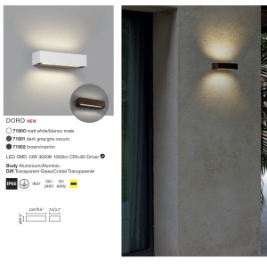 Aplica LED de exterior ambientala design modern IP65 DORO-13 alba 92028 universul-luminii.ro