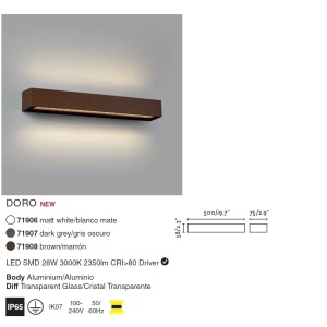 Aplica LED de exterior ambientala design modern IP65 DORO-28 maro 92448 universul-luminii.ro