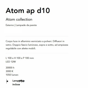 Aplica LED de exterior ambientala Ip54 Atom ap d10 negru 143018 universul-luminii.ro