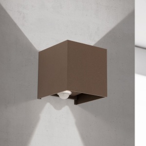 Aplica LED de exterior cu senzor de miscare IP54 CUBE-S corten - Img 3