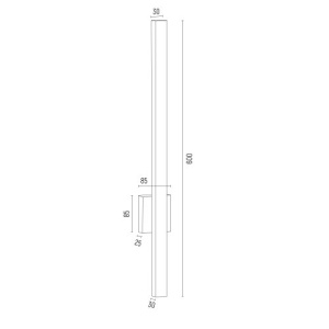 Aplica LED de perete desgin minimalist Asse alama H-60cm 115858 universul-luminii.ro