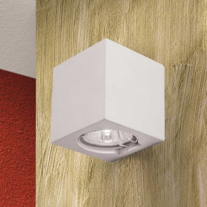 Aplica LED de perete design ambiental Cube alba - Img 1