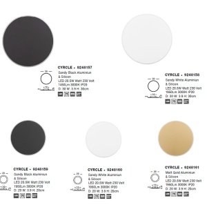 Aplica LED de perete design ambiental CYRCLE 20cm aurie 204168 universul-luminii.ro