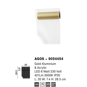 Aplica LED de perete design modern AGOS - Img 3