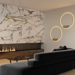 Aplica LED de perete design modern Rim negru 80cm 119328 universul-luminii.ro
