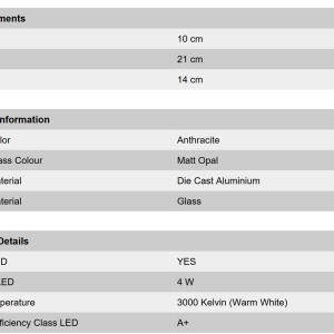 Aplica LED de perete exterior moderna IP44 Nana antracit 199748 universul-luminii.ro