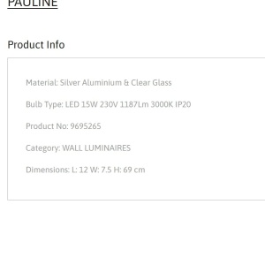 Aplica LED de perete iluminat liniar PAULINE 139088 universul-luminii.ro