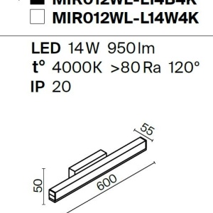 Aplica LED de perete pentru oglinda, tablou design modern Fichte negru 61368 universul-luminii.ro