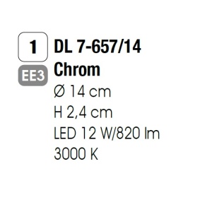 Aplica LED de perete sau tavan, Bully 14cm chrome 94098 universul-luminii.ro