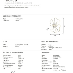 Aplica LED decorativa perete / tavan design modern Marea SV-723714 173118 universul-luminii.ro
