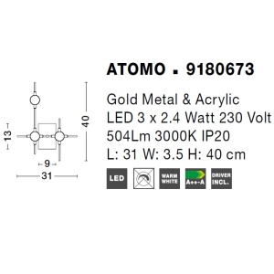 Aplica LED deosebita design modern ATOMO - Img 2
