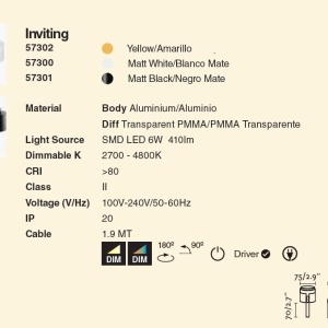 Aplica LED dimabila design ultra-modern INVITING alba 214528 universul-luminii.ro