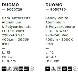 Aplica LED iluminat exterior ambiental IP54 DUOMO antracit 558868 universul-luminii.ro