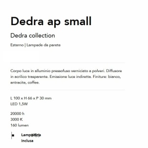 Aplica LED iluminat exterior ambiental IP65 Dedra ap big 143228 universul-luminii.ro