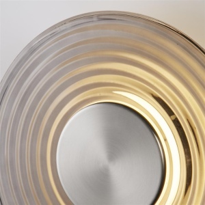 Aplica LED metal nickel satin sticla gri Cleo, 3, universul-luminii.ro
