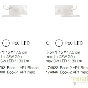 Aplica LED moderna cu reader LED cu port USB BOOK-1 AP2 174808 57318 universul-luminii.ro