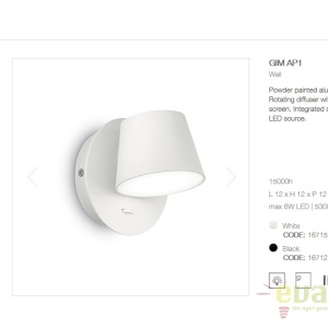 Aplica LED moderna GIM AP1 alba 167152 43068 universul-luminii.ro