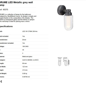 Aplica LED pentru baie design minimalist IP44 BRUME 189668 universul-luminii.ro