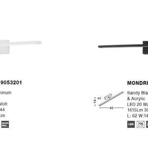 Aplica LED pentru baie moderna IP44 MONDRIAN 20W alba NVL-9053201 77178 universul-luminii.ro