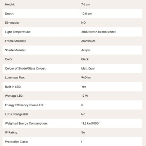 Aplica LED pentru baie moderna IP54 BEAUTY L-61cm negru 234278 universul-luminii.ro