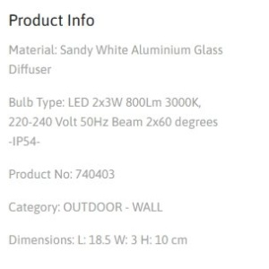 Aplica LED pentru exterior design modern IP54 Soho alb 129948 universul-luminii.ro