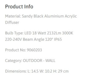 Aplica LED pentru exterior design modern IP65 Leto negru 219238 universul-luminii.ro