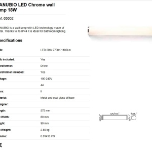 Aplica LED pentru oglinda baie moderna IP44 DANUBIO 18W 83138 universul-luminii.ro