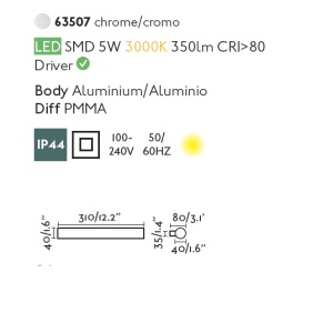 Aplica LED pentru oglinda baie moderna IP44 VOLGA 5W 83098 universul-luminii.ro