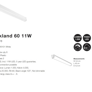 Aplica LED slim design liniar IP65 Oakland 60 11W 47716101 NL 72678 universul-luminii.ro