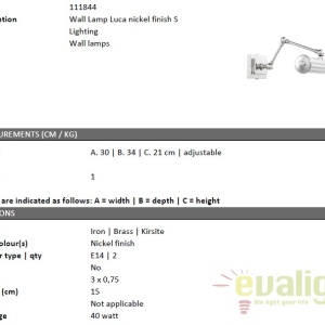 Aplica LUX oglinda sau tablou Luca S, nickel 111844 HZ 175458 universul-luminii.ro