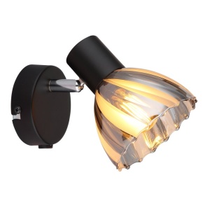 Aplica metal negru sticla fumurie ZACHERY