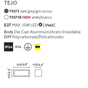 Aplica moderna de exterior IP54 TEJO gri 51928 universul-luminii.ro