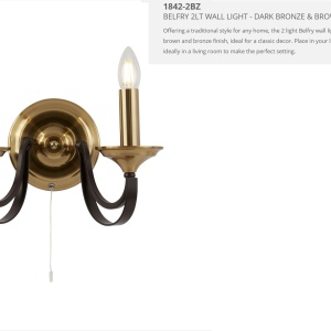Aplica perete clasica design traditional Belfry 1842-2BZ SRT 66838 universul-luminii.ro