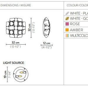 Aplica perete design modern geometric Mida White-Gold 125458 universul-luminii.ro