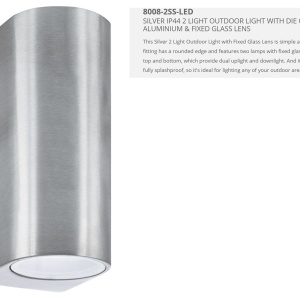 Aplica perete exterior IP44 Up and Down 8008-2SS-LED SRT - Img 3