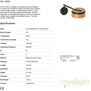Aplica perete LED dimabila design deosebit LOOP I 29566 182838 universul-luminii.ro