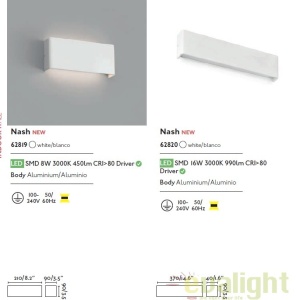 Aplica perete LED moderna cu lumina ambientala up and down NASH 16W 62820 63918 universul-luminii.ro