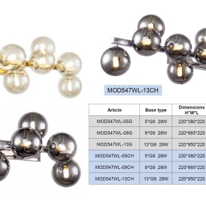 Aplica perete moderna design deosebit Dallas 9 aurie MYMOD547WL-09G - Img 3