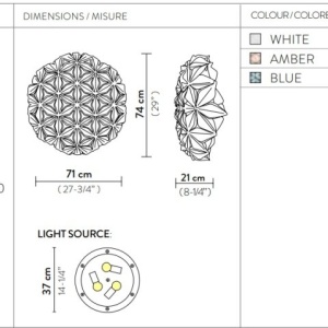 Aplica perete sau tavan design unicat realizata manual La Vie Large Amber - Img 2