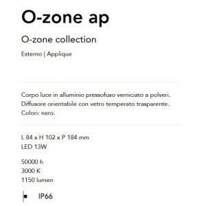 Aplica Spot LED Exterior, Negru, Protectie IP66, O-zone ap 166188 universul-luminii.ro