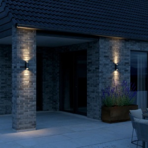Aplica up/down de perete pentru iluminat exterior IP54 Nico round 22 negru 115108 universul-luminii.ro