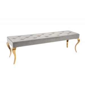 Banca eleganta Modern Barock 170cm, gri / auriu