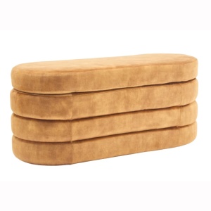 Bancheta cu spatiu de depozitare, Catifea Galben-Mustar, VOQUE 115cm A-46690 VC
