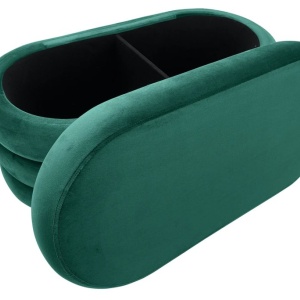 Bancheta cu spatiu de depozitare Catifea Verde, VOGUE 85cm - Img 2
