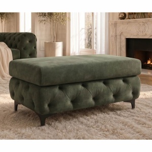 Bancheta design Chesterfield, Catifea verde inchis, MODERN BAROCK - Img 10