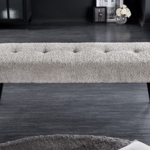 Bancheta tapitata design modern Boutique 100cm, champagner greige - Img 5
